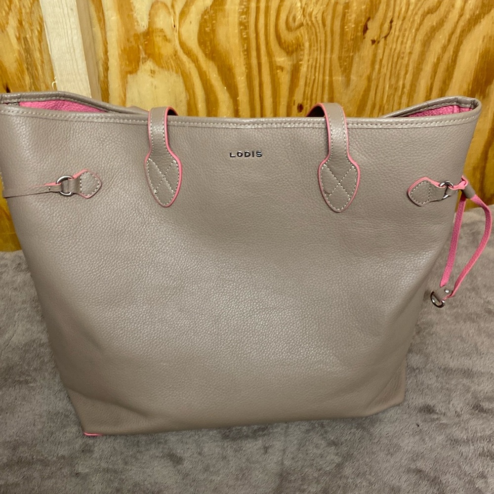 Lodi’s faux leather bag 18 1/2 W x 12 1/2 H x 6 1/2 side to side